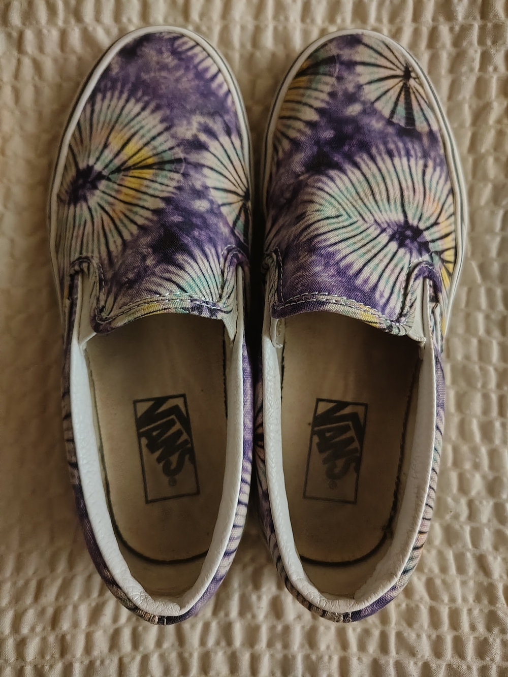 Vans Classic Slip-On New Age Tie Dye Purple Yellow Yellow/Purple Men 5.5 Women 7